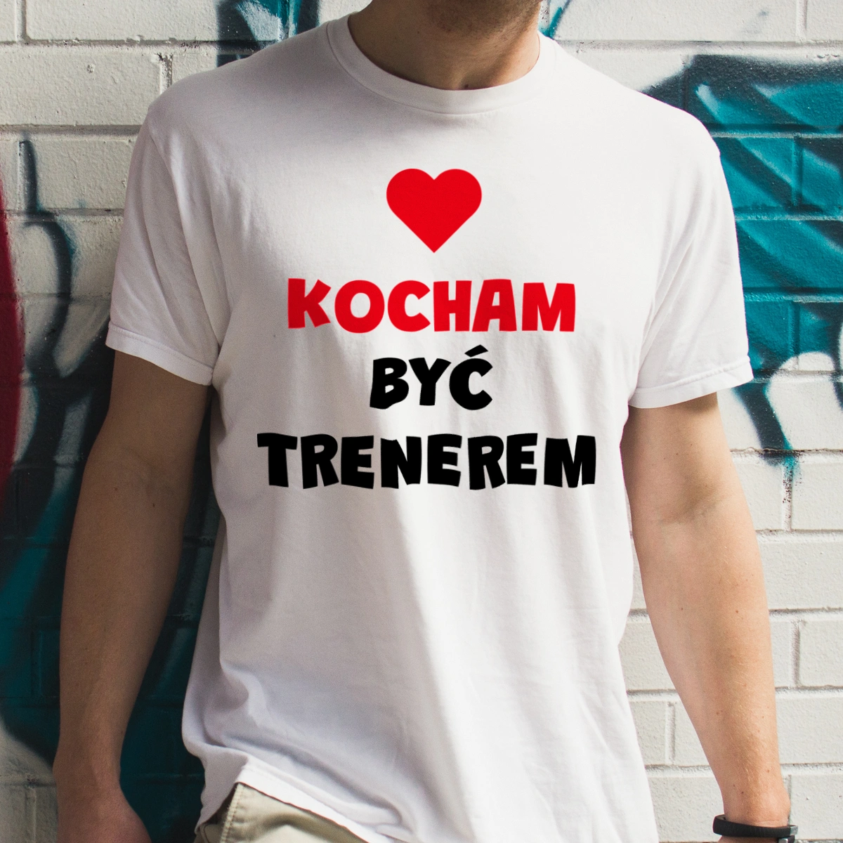 Kocham Być Trenerem - Męska Koszulka Biała