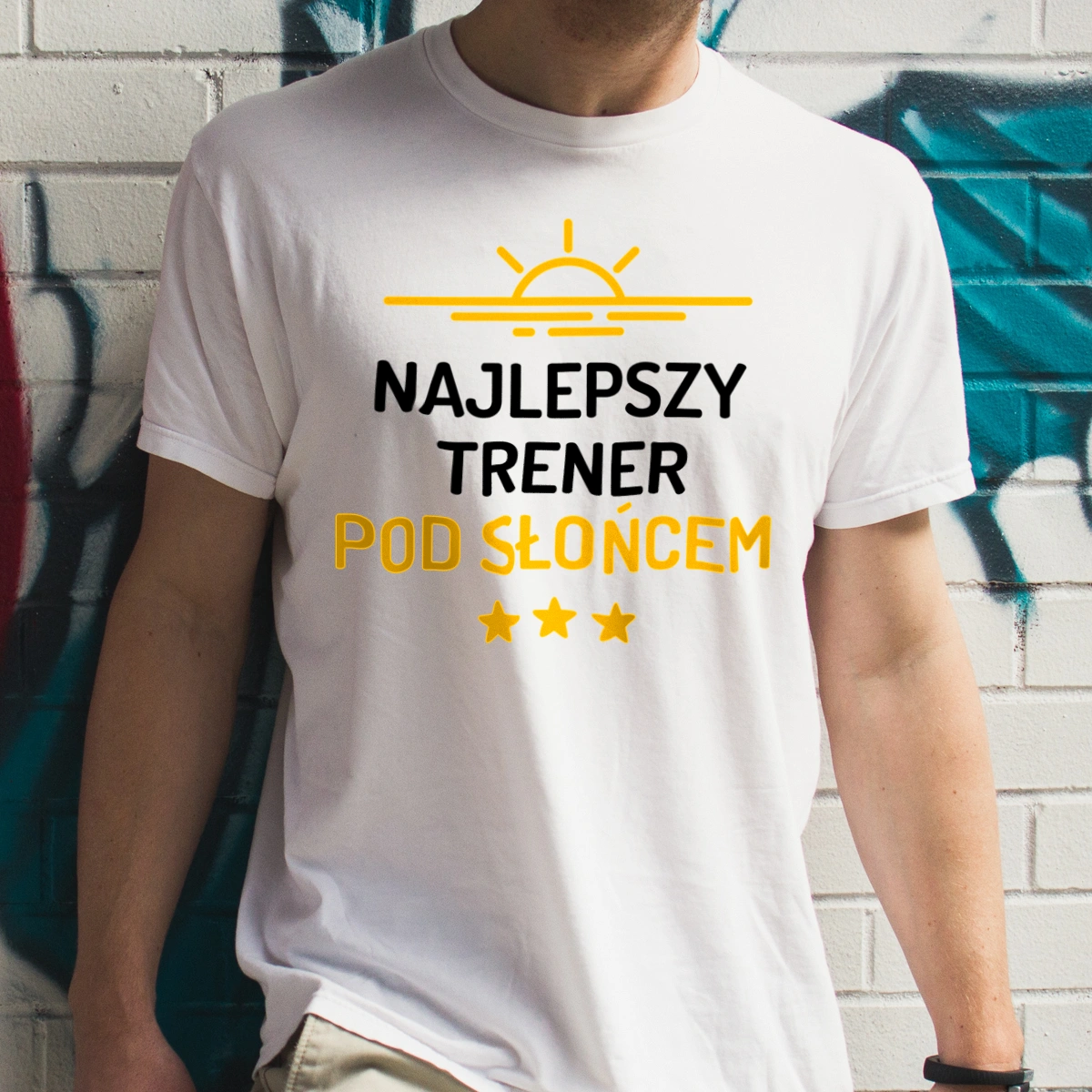 Najlepszy Trener Pod Słońcem - Męska Koszulka Biała