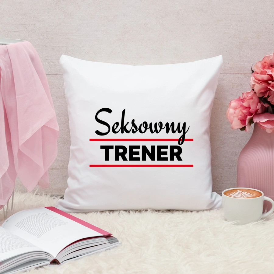 Seksowny Trener - Poduszka Biała