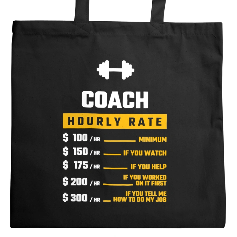 Hourly Rate Coach - Torba Na Zakupy Czarna