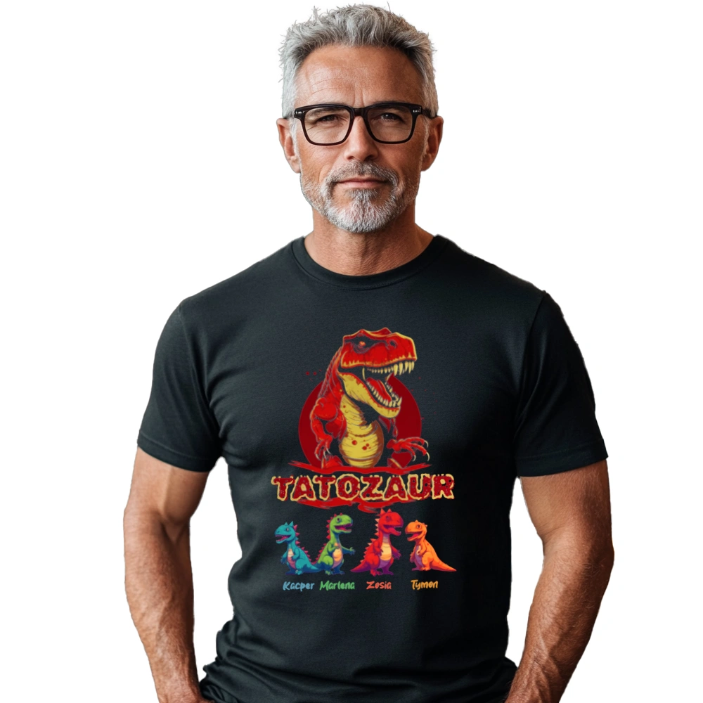 Tatozaur T-rex - Koszulka Czarna