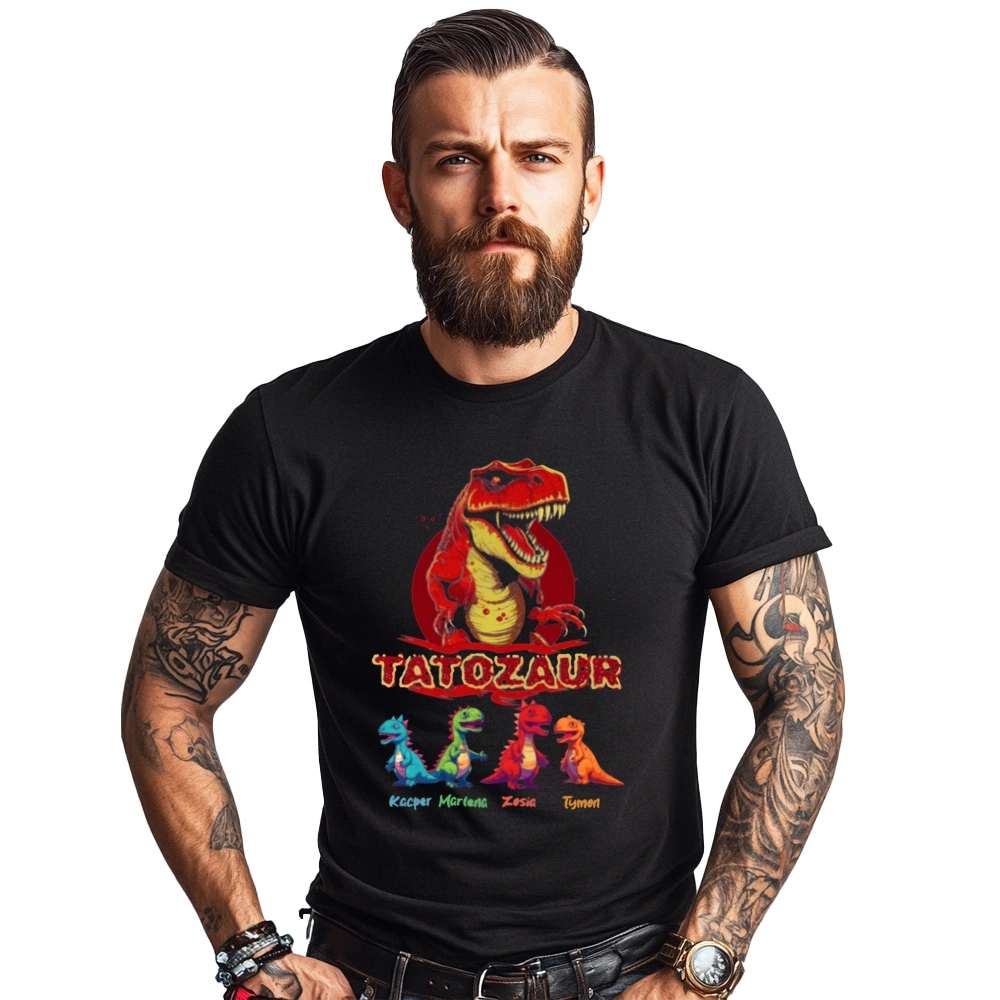 Tatozaur T-rex - Koszulka Czarna