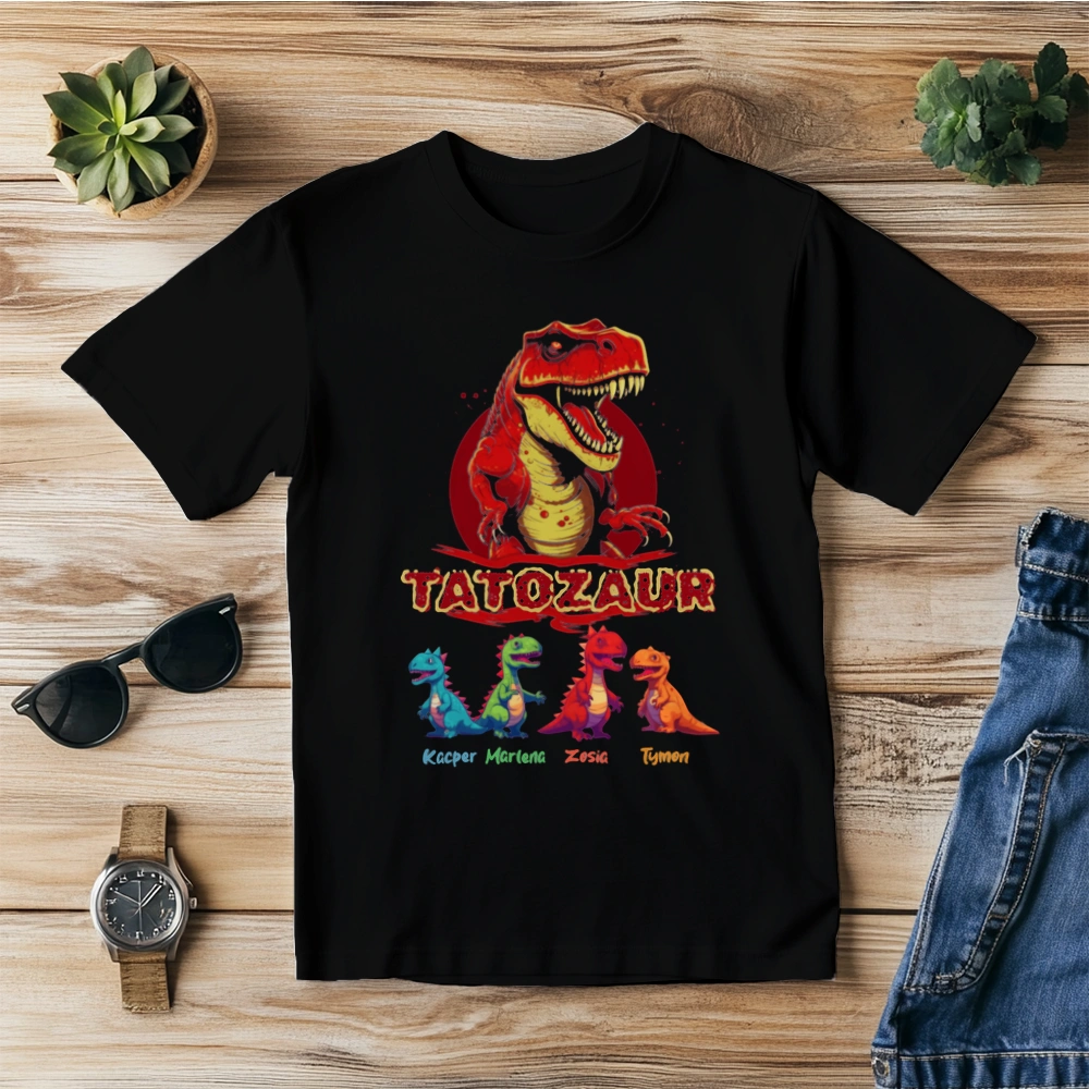 Tatozaur T-rex - Koszulka Czarna