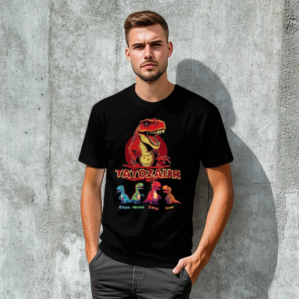 Tatozaur T-rex - Koszulka Czarna