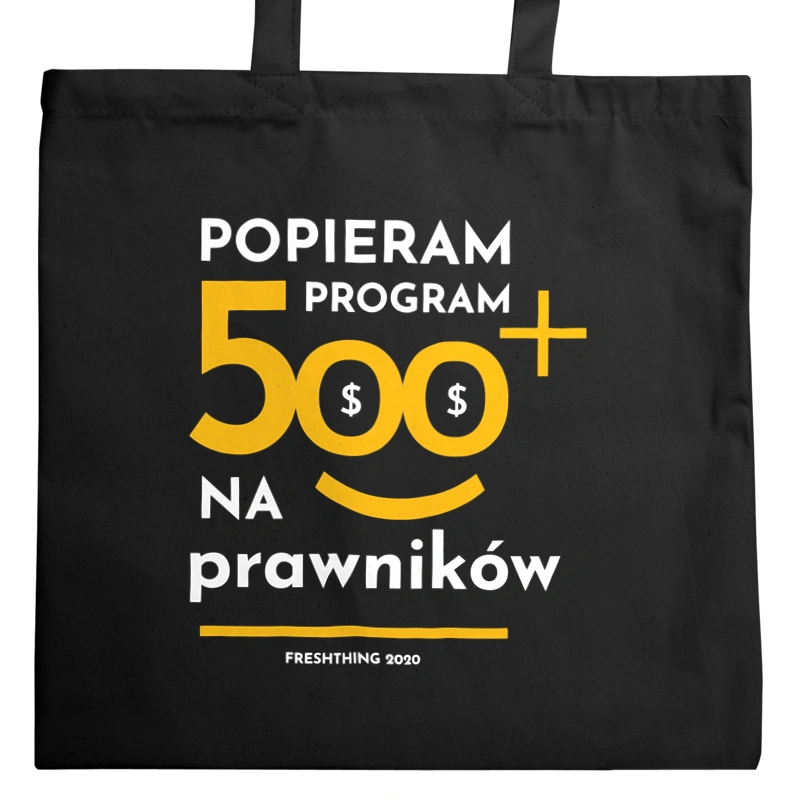 Program 500 Plus Na Prawników - Torba Na Zakupy Czarna