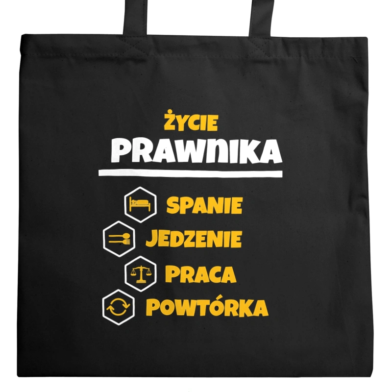 Prawnik - Spanie Jedzenie - Torba Na Zakupy Czarna