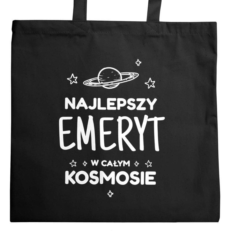 Najlepszy Emeryt W Kosmosie - Torba Na Zakupy Czarna