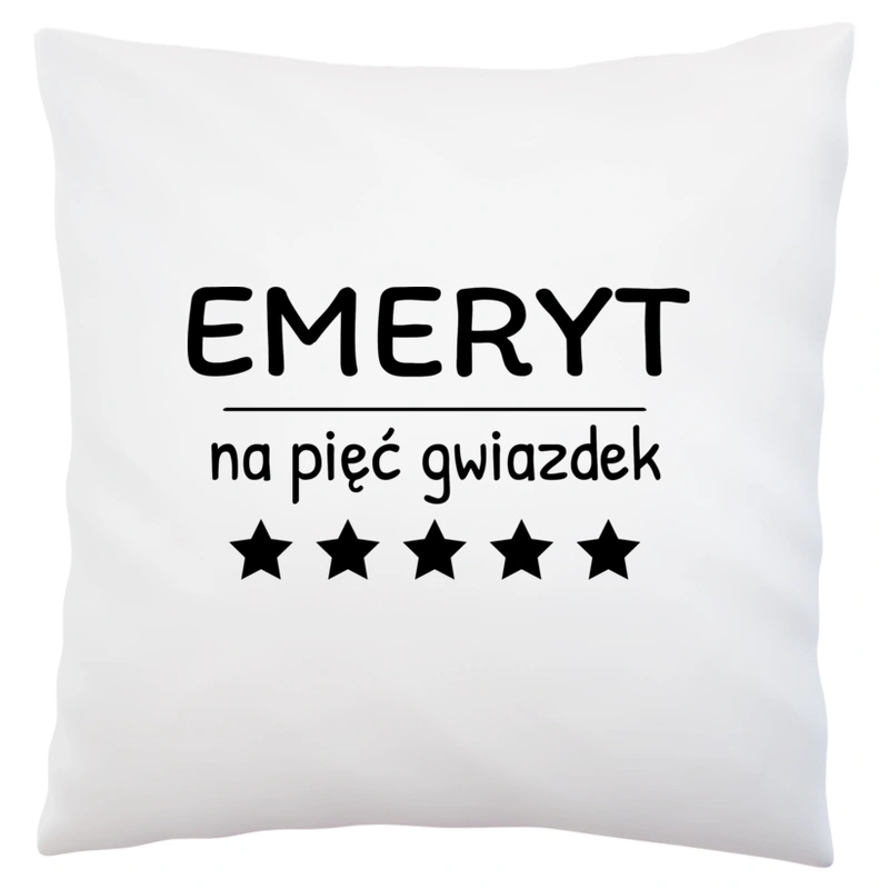 Emeryt Na 5 Gwiazdek - Poduszka Biała