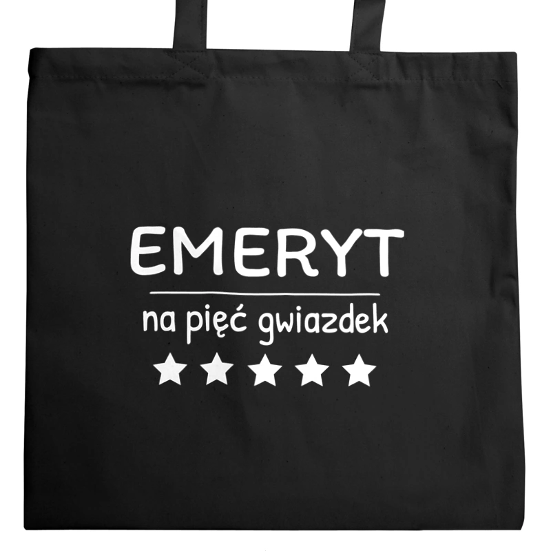 Emeryt Na 5 Gwiazdek - Torba Na Zakupy Czarna