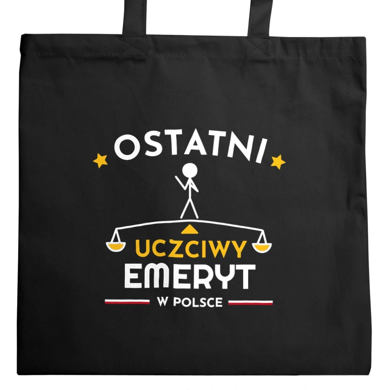 Ostatni Uczciwy Emeryt W Polsce - Torba Na Zakupy Czarna