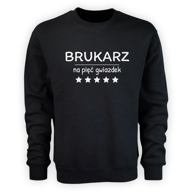 Brukarz Na 5 Gwiazdek - Męska Bluza Czarna