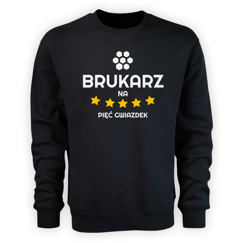 Brukarz Na 5 Gwiazdek - Męska Bluza Czarna