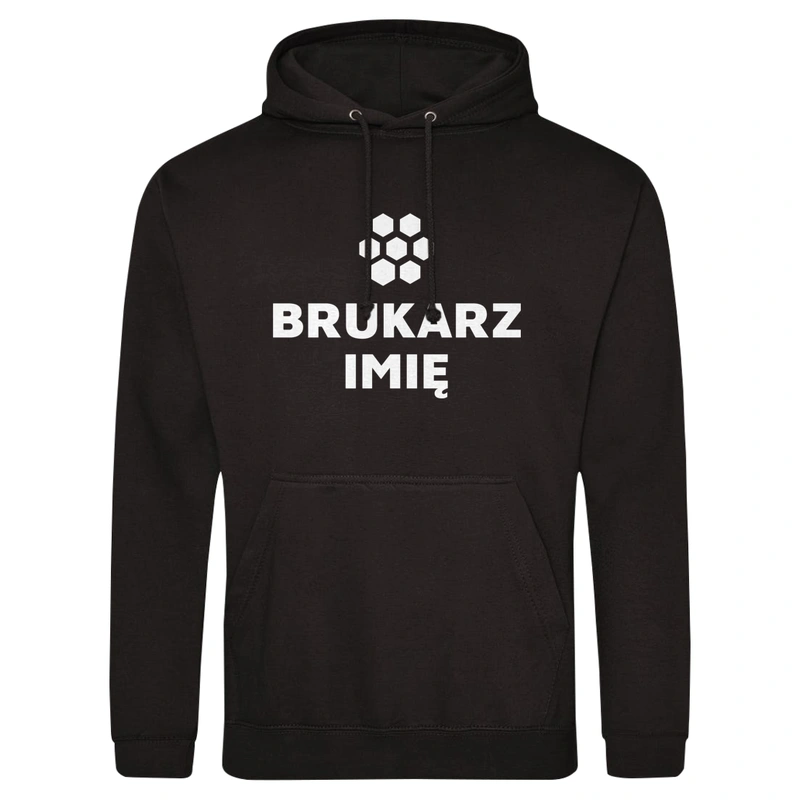 Napis Brukarz - Męska Bluza z kapturem Czarna