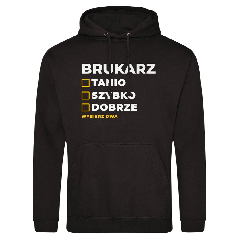 Szybko Tanio Dobrze Brukarz - Męska Bluza z kapturem Czarna