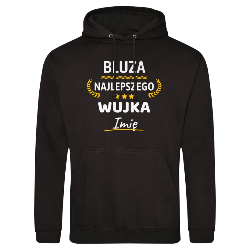 {Modelskind.name_Short} Najlepszego Wujka Twoje Imię - Męska Bluza z kapturem Czarna