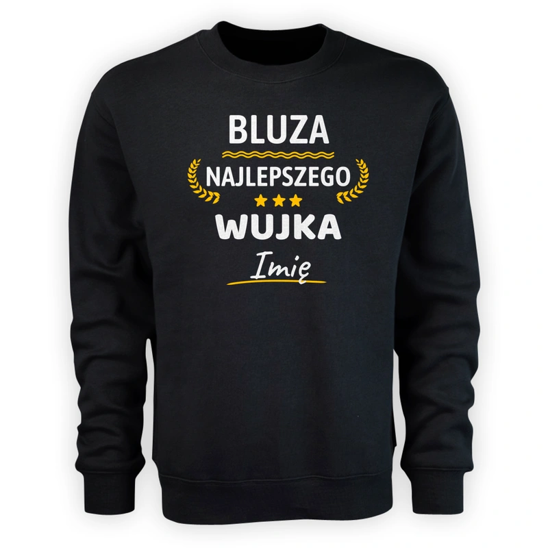 {Modelskind.name_Short} Najlepszego Wujka Twoje Imię - Męska Bluza Czarna