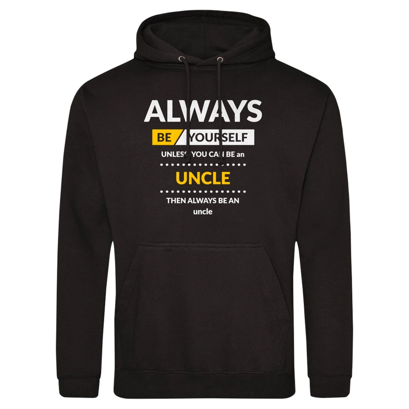 Always Be Uncle - Męska Bluza z kapturem Czarna