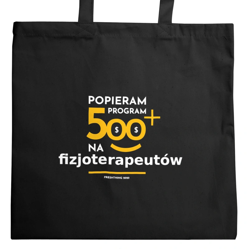 Program 500 Plus Na Fizjoterapeutów - Torba Na Zakupy Czarna