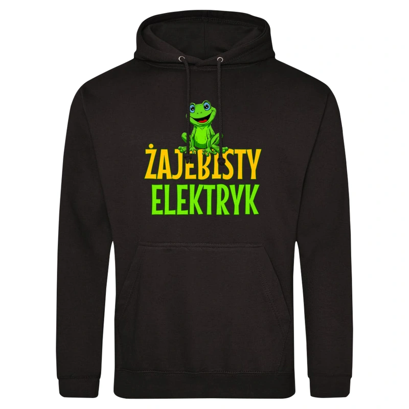 Żajebisty Elektryk - Męska Bluza z kapturem Czarna