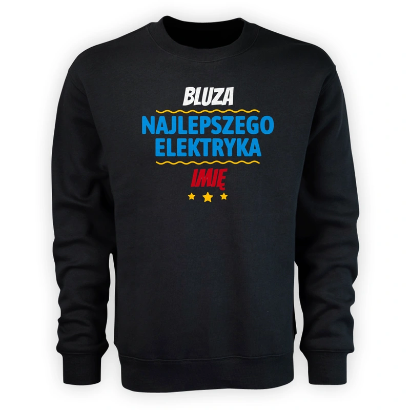 Kubek Najlepszego Elektryka Imię Personalizacja - Męska Bluza Czarna