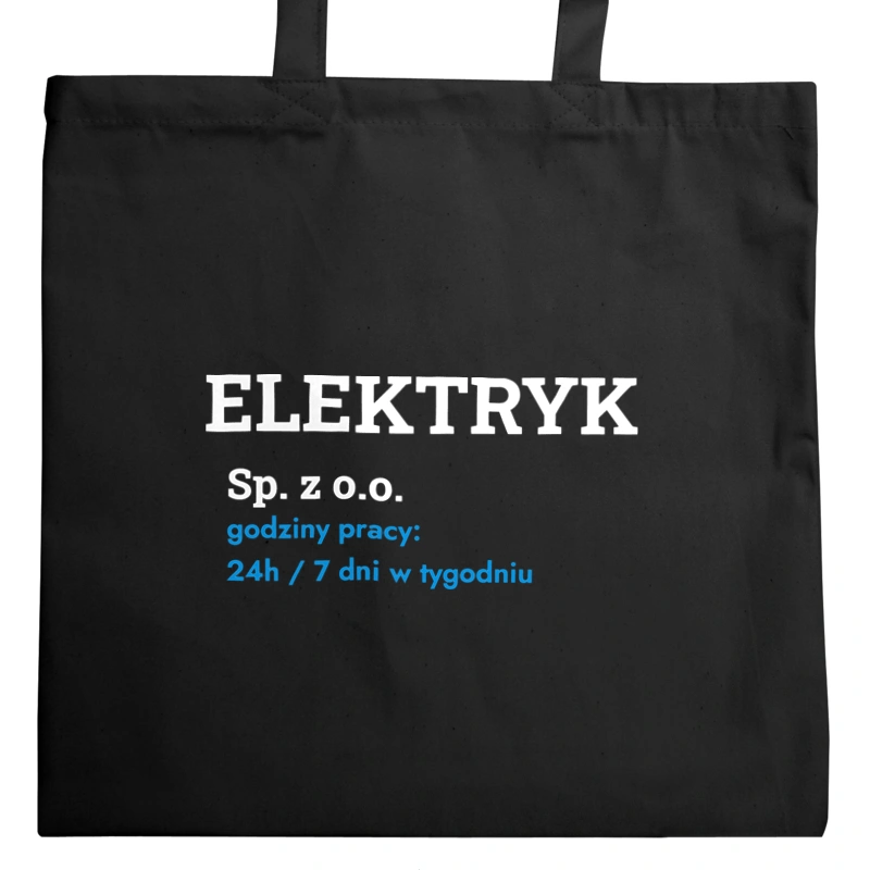 Elektryk Sp. Z O.o. Godziny Pracy - Torba Na Zakupy Czarna