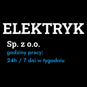 Elektryk Sp. Z O.o. Godziny Pracy - Torba Na Zakupy Czarna