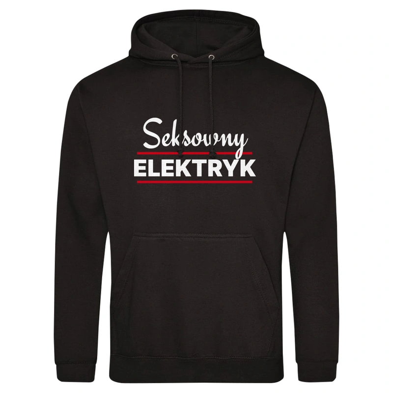 Seksowny Elektryk - Męska Bluza z kapturem Czarna