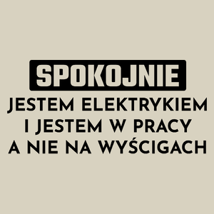 Elektryk W Pracy A Nie Na Wyścigach - Torba Na Zakupy Natural