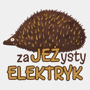 Zajeżysty Elektryk Jeż Super - Męska Koszulka Biała