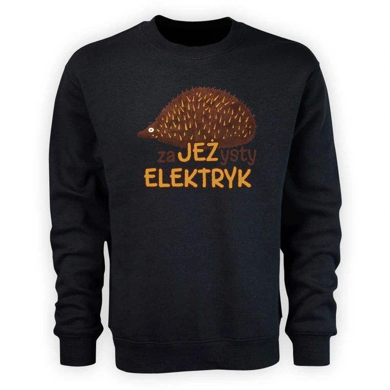 Zajeżysty Elektryk Jeż Super - Męska Bluza Czarna