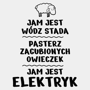 Jam Jest Elektryk Wódz Stada - Męska Koszulka Biała