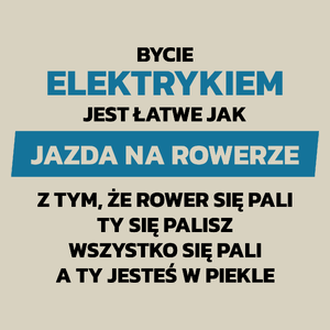 Bycie Elektrykiem Jest Jak Jazda Na Rowerze - Torba Na Zakupy Natural