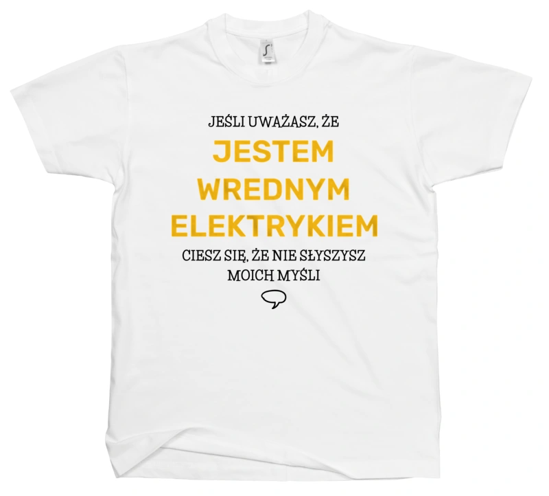 Wredny Elektryk - Męska Koszulka Biała