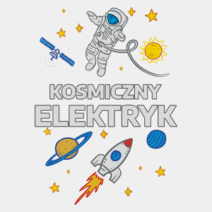 Kosmiczny Elektryk - Męska Koszulka Biała