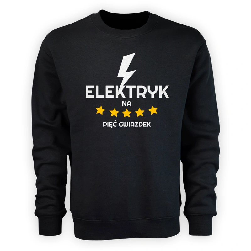 Elektryk Na 5 Gwiazdek - Męska Bluza Czarna