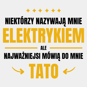 Tata Elektryk - Męska Koszulka Biała