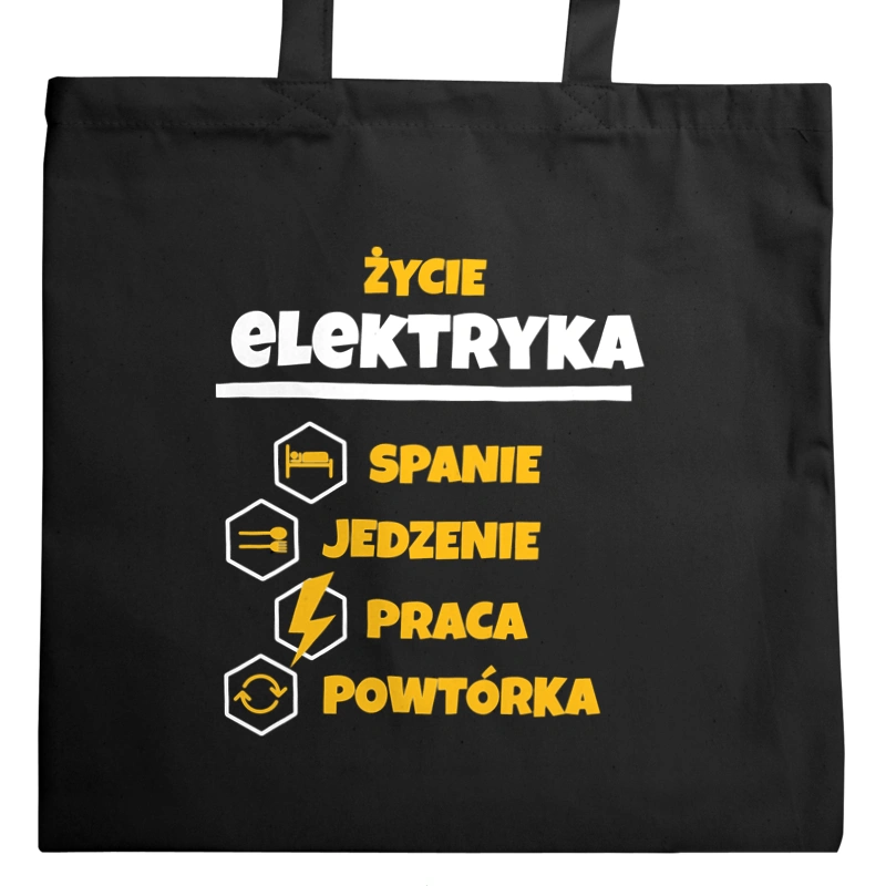 Elektryk - Spanie Jedzenie - Torba Na Zakupy Czarna