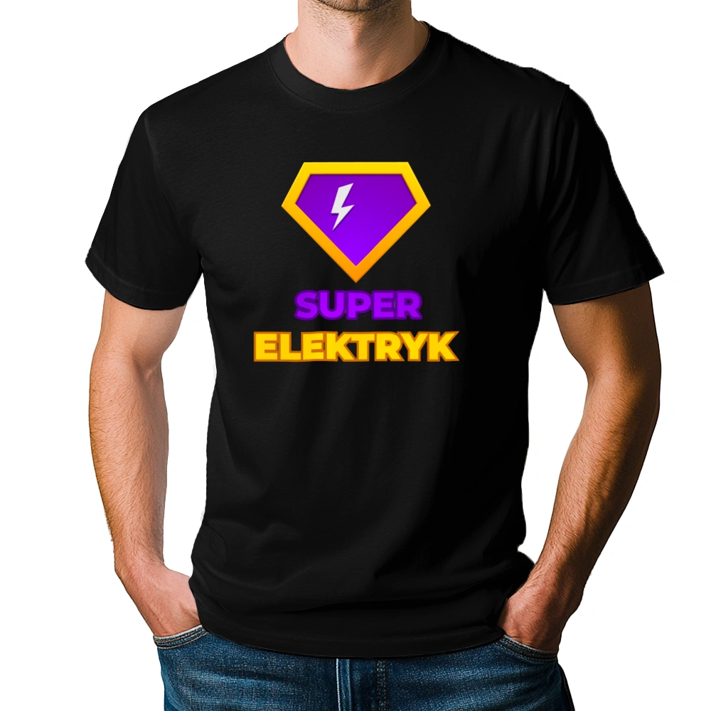 Super Elektryk - Męska Koszulka Czarna