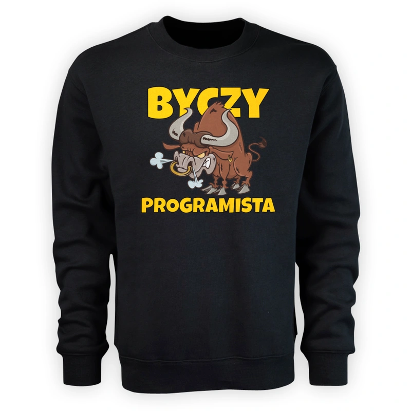 Byczy Programista - Męska Bluza Czarna