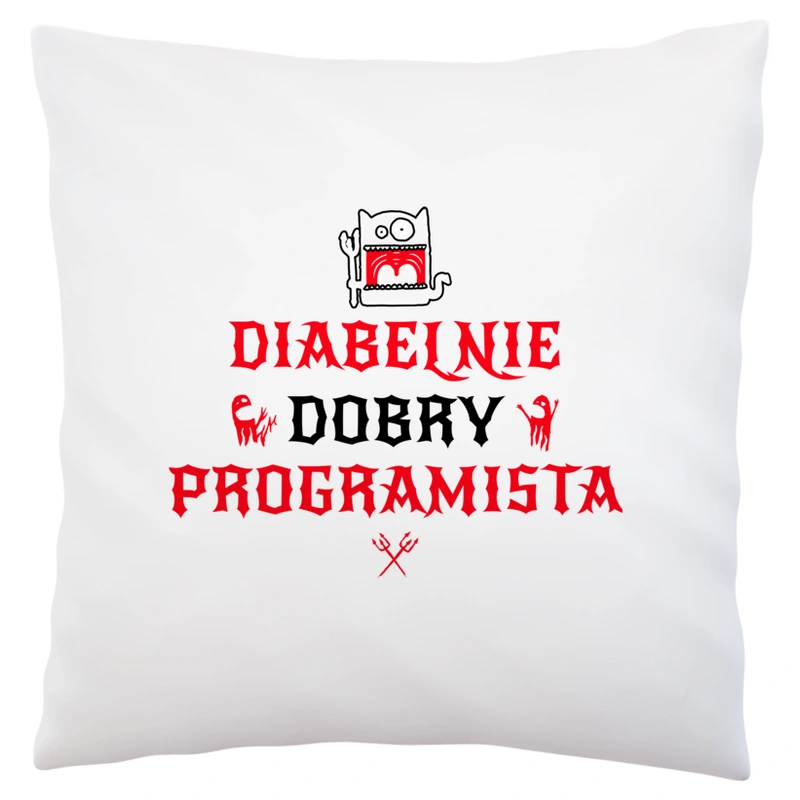 Diabelnie Dobry Programista - Poduszka Biała