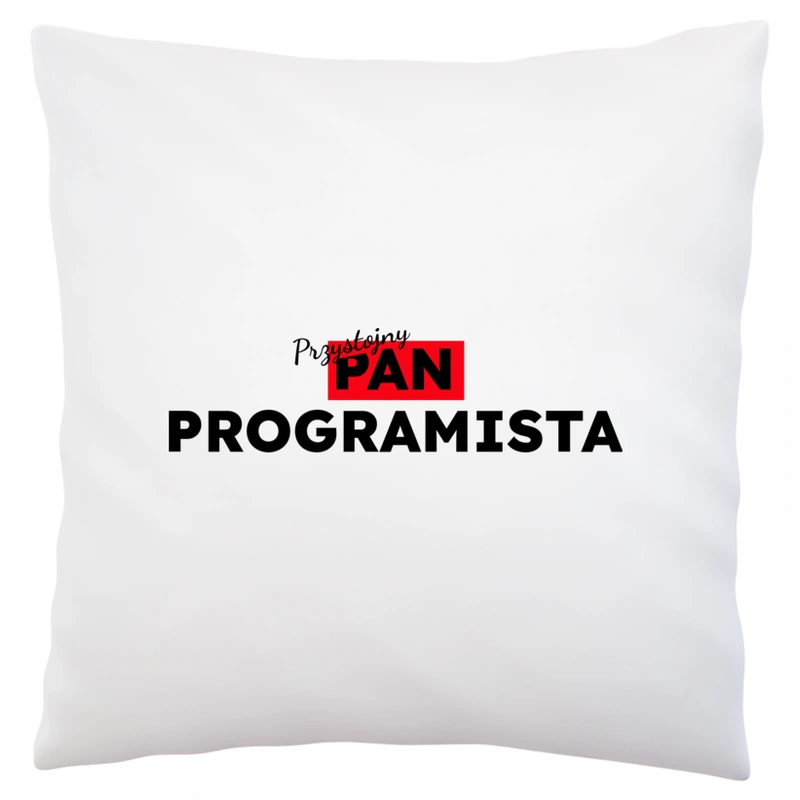 Przystojny Pan Programista - Poduszka Biała