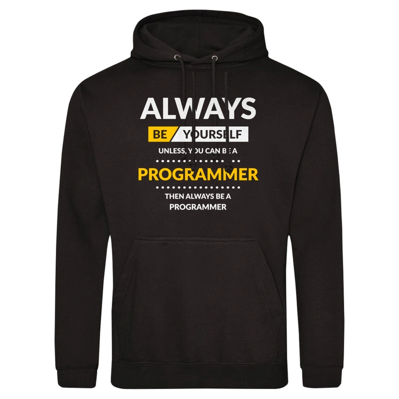 Always Be Programmer - Męska Bluza z kapturem Czarna