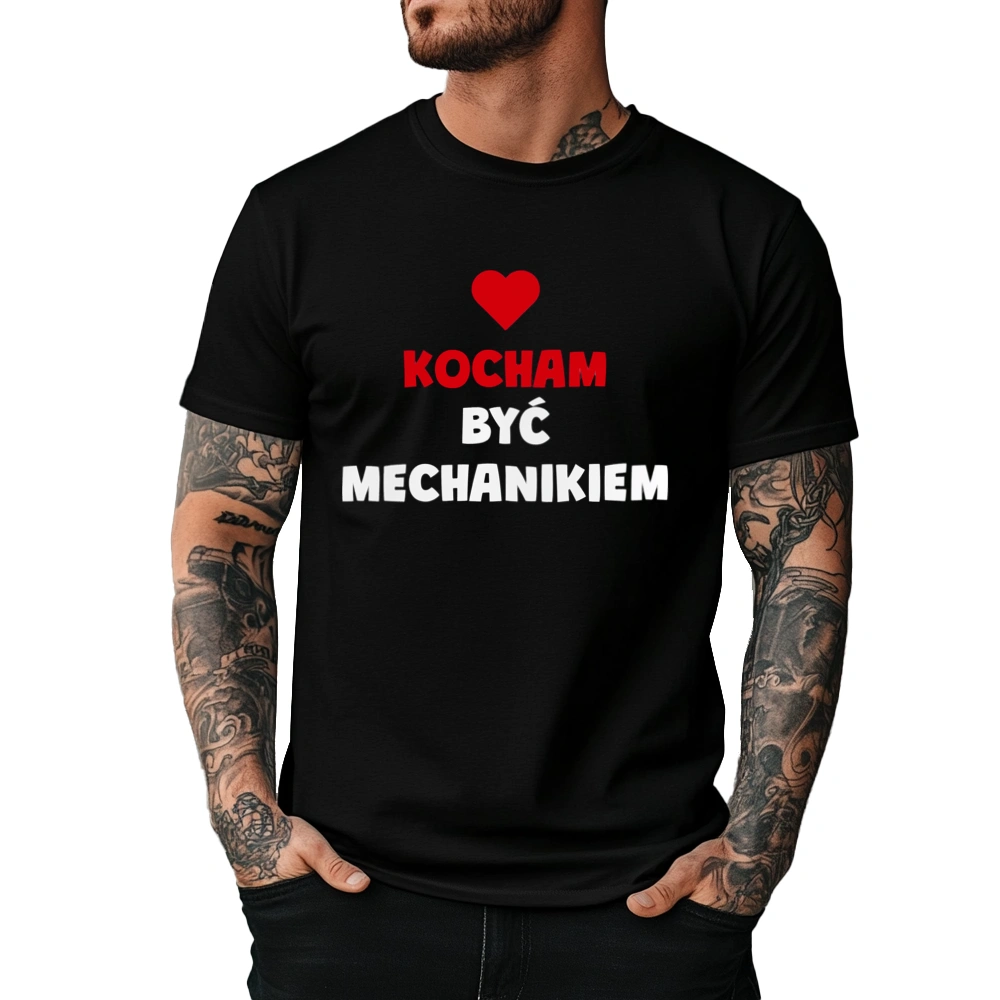 Kocham Być Mechanikiem - Męska Koszulka Czarna