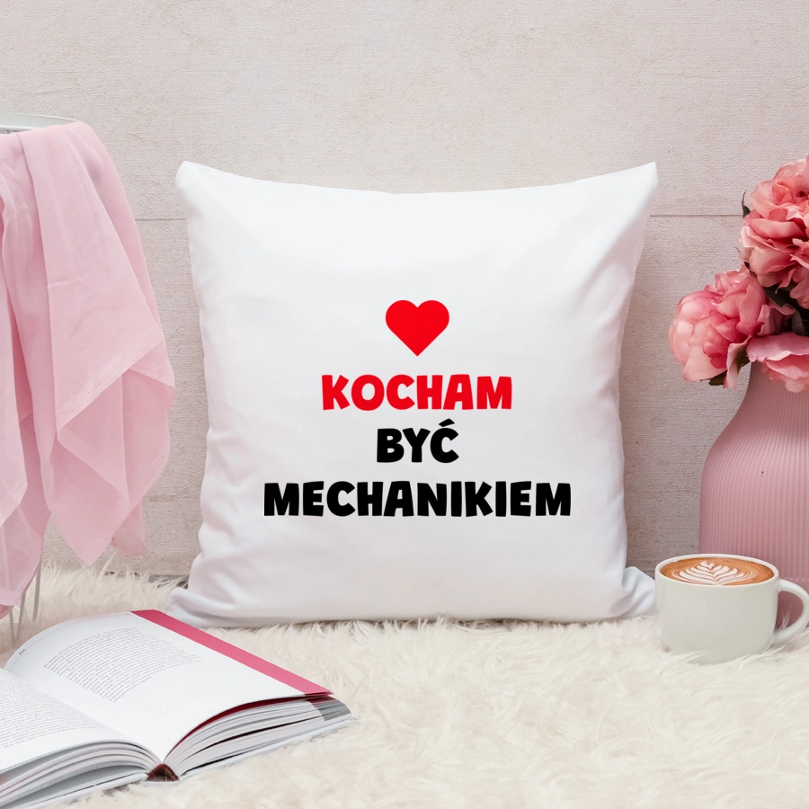 Kocham Być Mechanikiem - Poduszka Biała