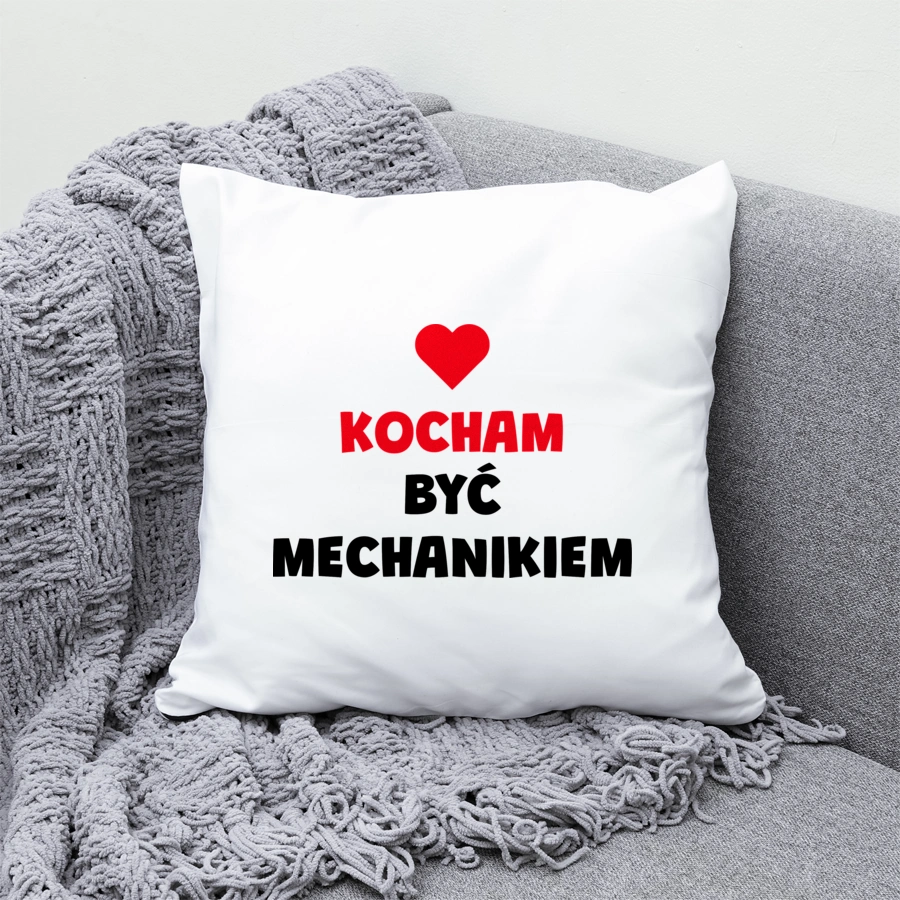 Kocham Być Mechanikiem - Poduszka Biała