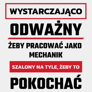 Odważny Szalony Mechanik - Męska Koszulka Biała