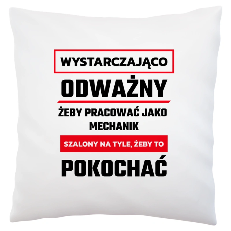 Odważny Szalony Mechanik - Poduszka Biała