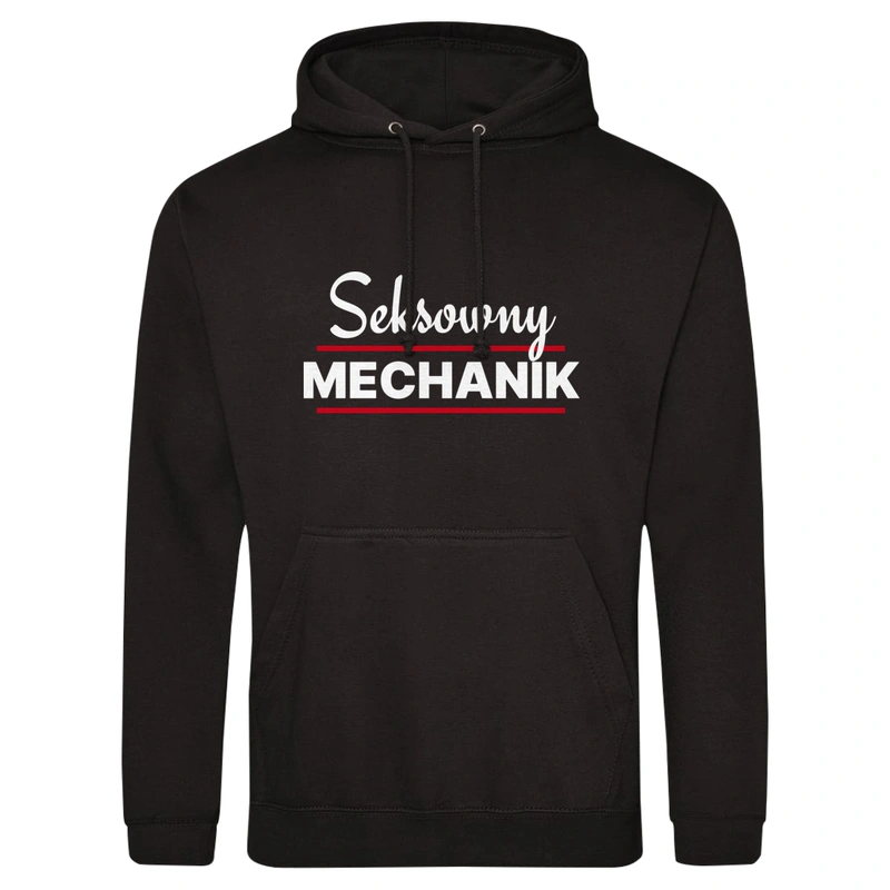 Seksowny Mechanik - Męska Bluza z kapturem Czarna