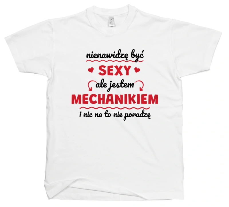 Sexy Mechanik - Męska Koszulka Biała