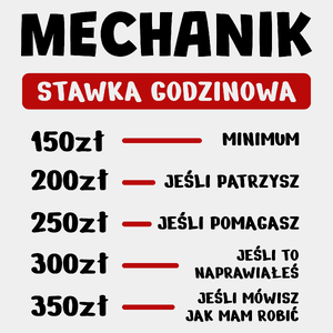 Stawka Godzinowa Mechanik - Męska Koszulka Biała